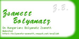 zsanett bolyanatz business card